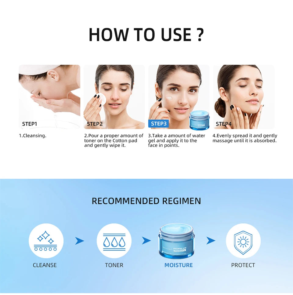 Lumiére Hyaluronic Acid Hydrating Water Gel/Moisturizing Facial Cream